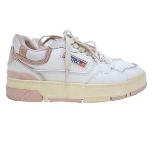 AUTRY CLC Low Leather Sneakers Powder Pink Suede Womens 37